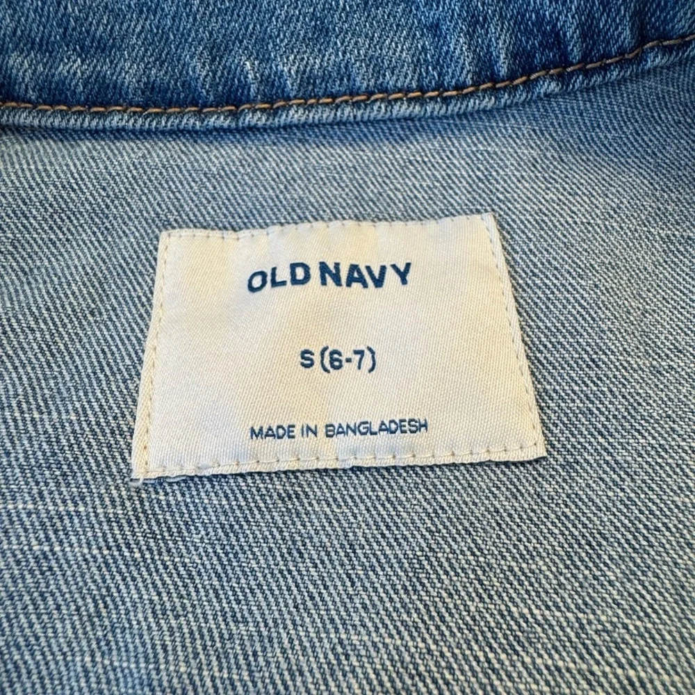 Old Navy Kids Denim Jacket Medium Wash Blue Cotton Blend Size S 6-7